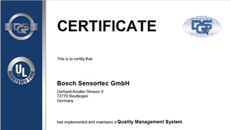Sustainability Quality Bosch Sensortec