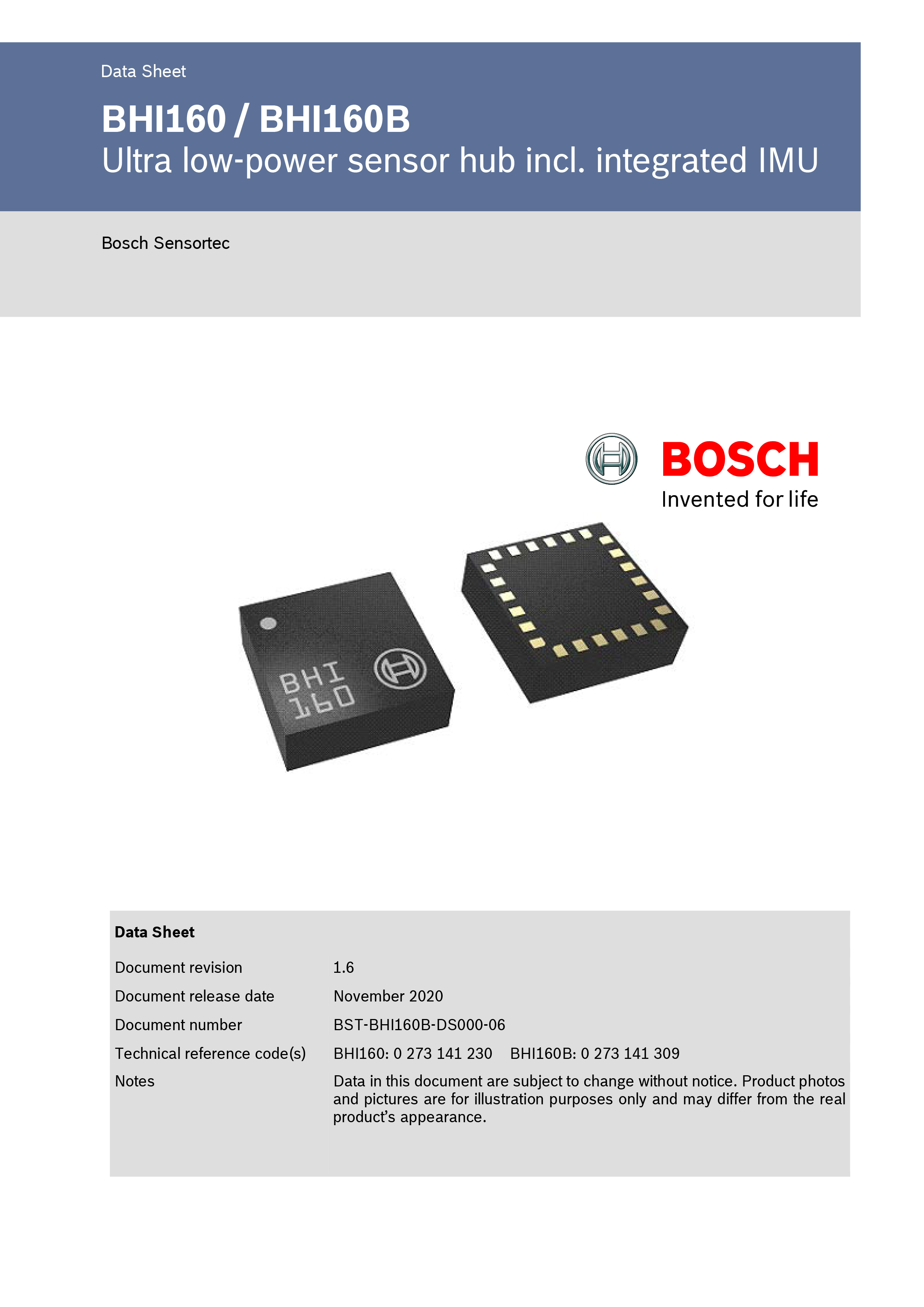 BST-BHI160(B)-DS000